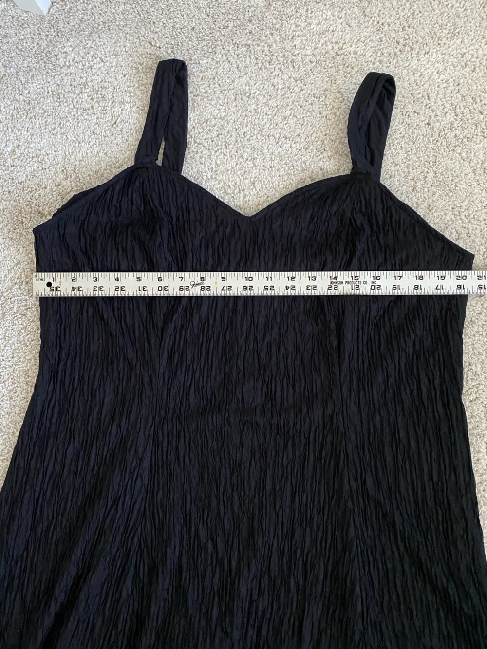 Women’s Black Crinkle Maxi Dress 18W Sweetheart Neckline - Picture 5 of 6